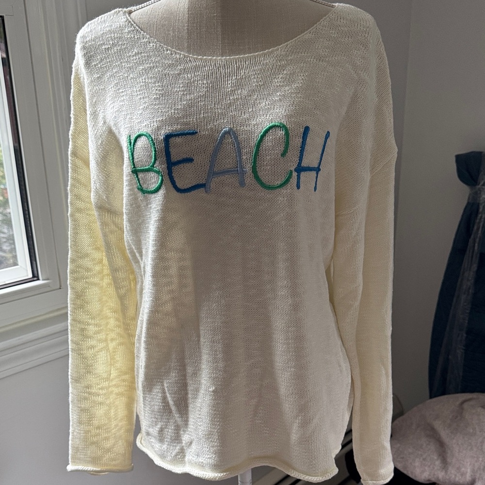 Cream Beach Sweater Top